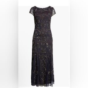 Pisarro Nights Black Beaded Maxi Dress